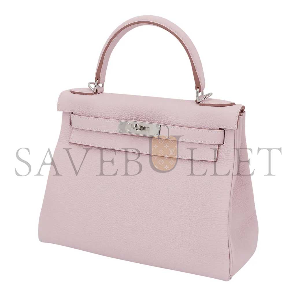 HERMÈS MASTER KELLY 25 TOGO FANTASY PURPLE SILVER BUCKLE (25*17*7cm)